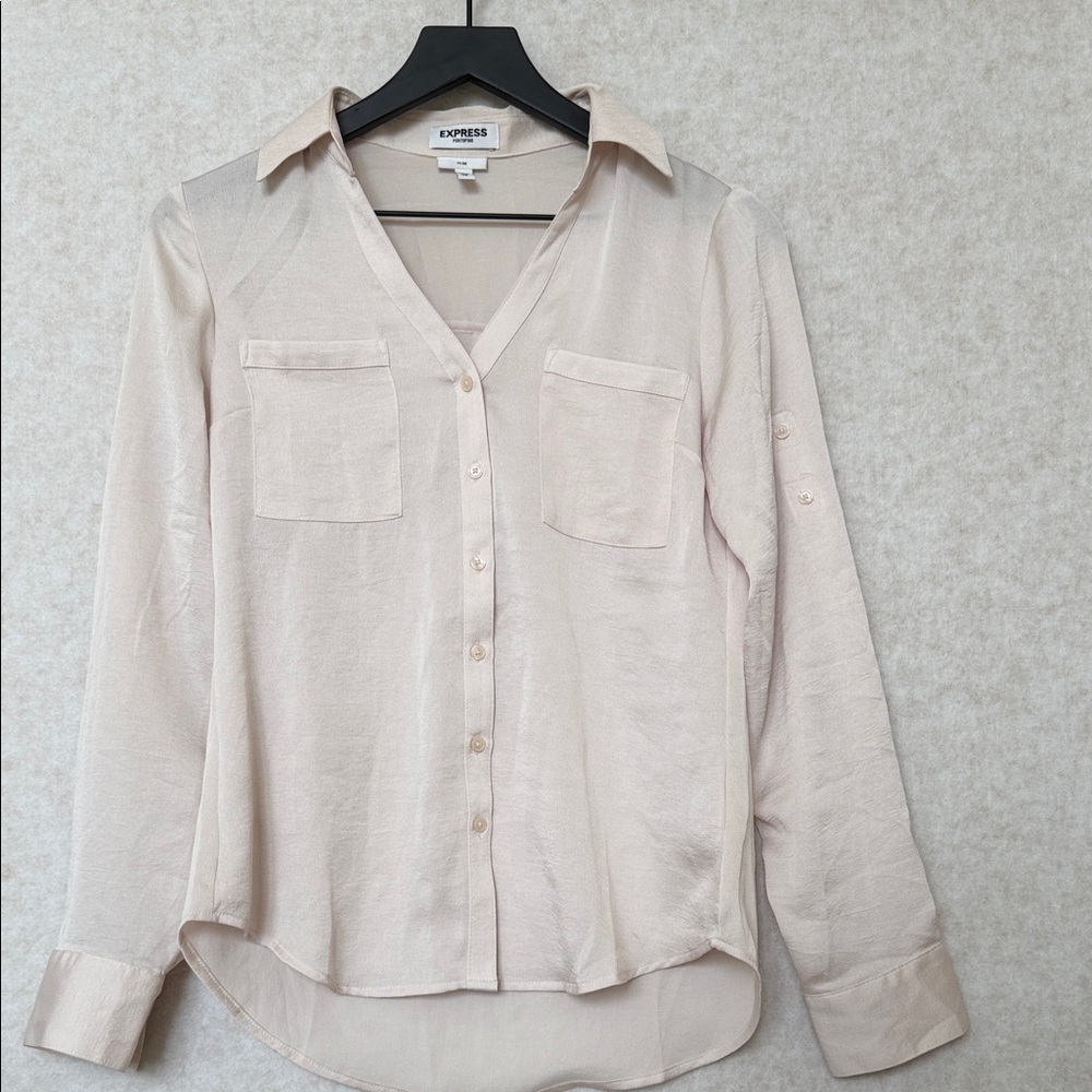 Express Light Pink Button-Down Shirt